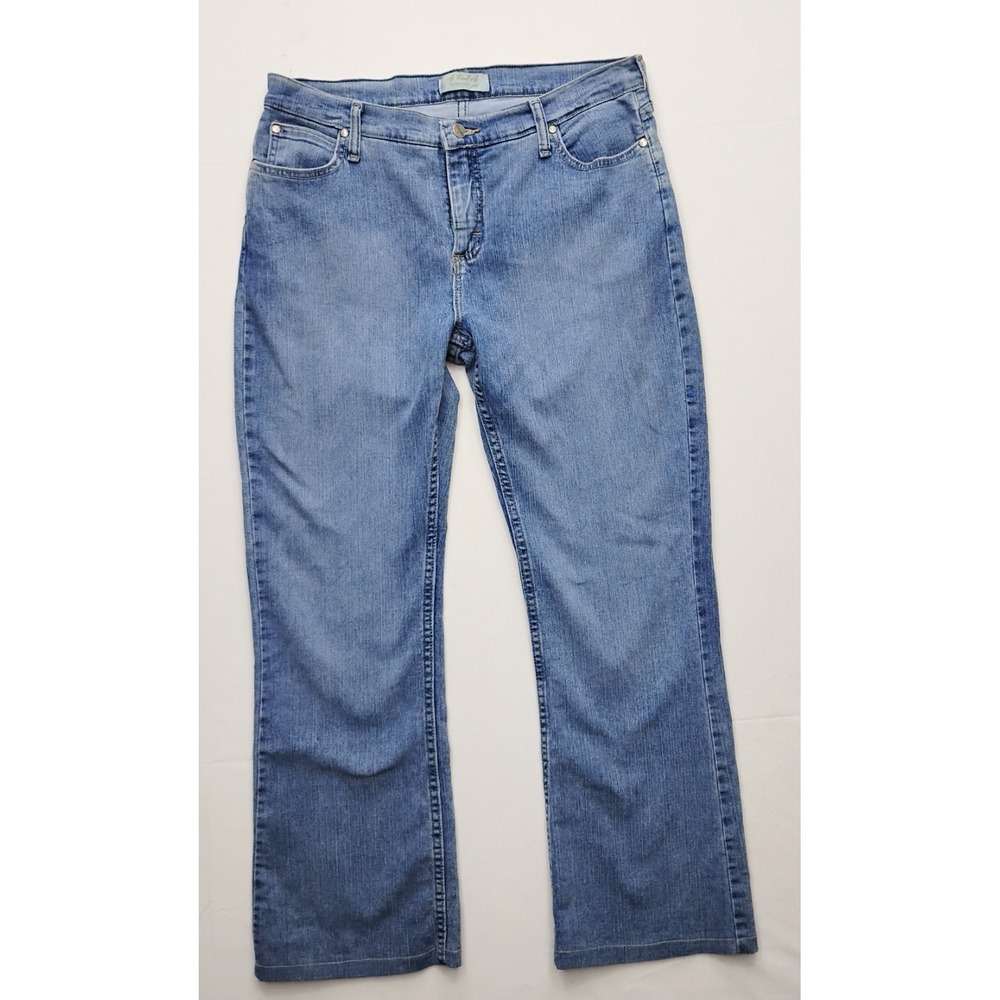 As Real As Stretch Denim Jeans Mid Rise Straight Leg Size 12 Medium Wash